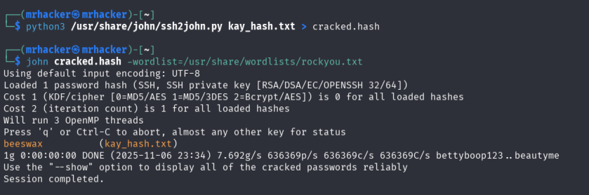 John cracking passphrase