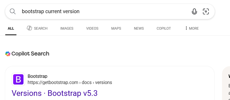 Current Bootstrap version comparison
