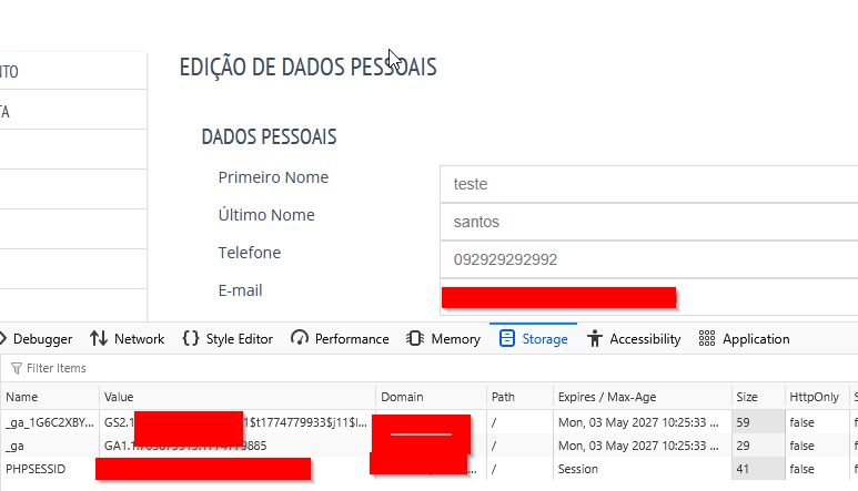 Victim account accessed