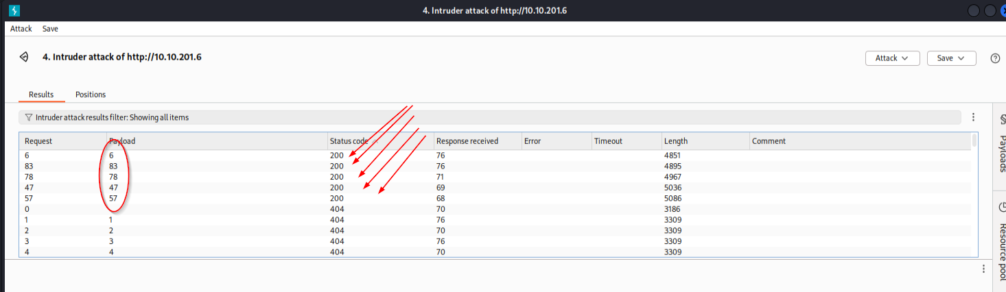 Intruder results 200