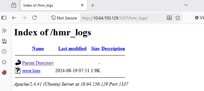 Discovered hmr_logs directory