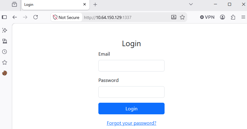 Hammer challenge login interface