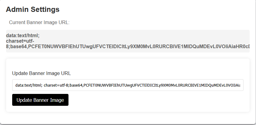 Banner image feature configured to connect to the attacker server
