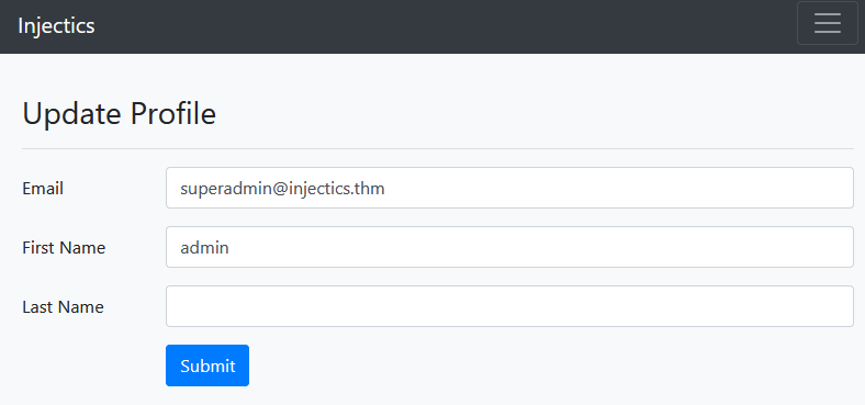 Administrator profile update option