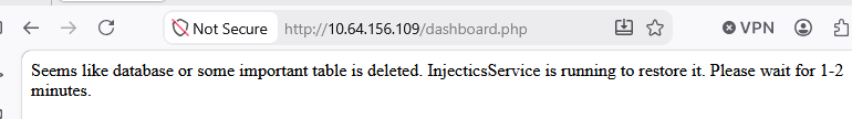 Successful database drop operation