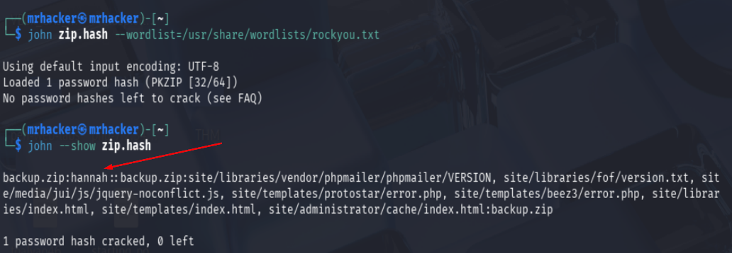 John cracking zip password