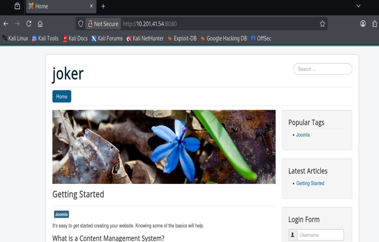 Login success screenshot