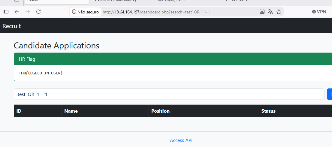 Additional SQL injection tests against the search parameter