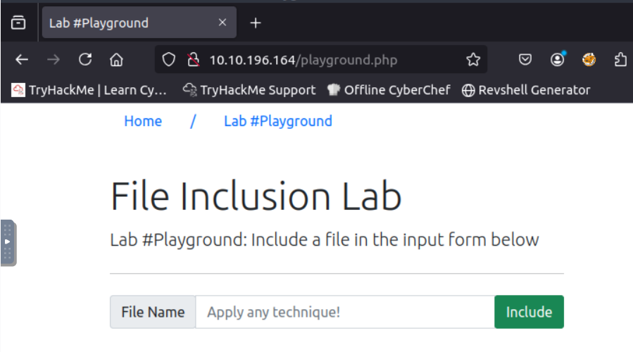 Playground.php input field