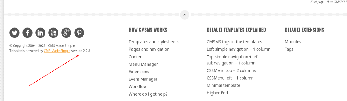 CMS Made Simple version