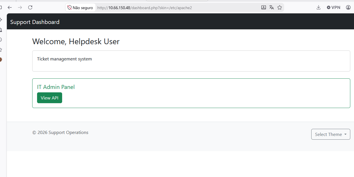 Administration panel exposed after modifying the isITUser cookie