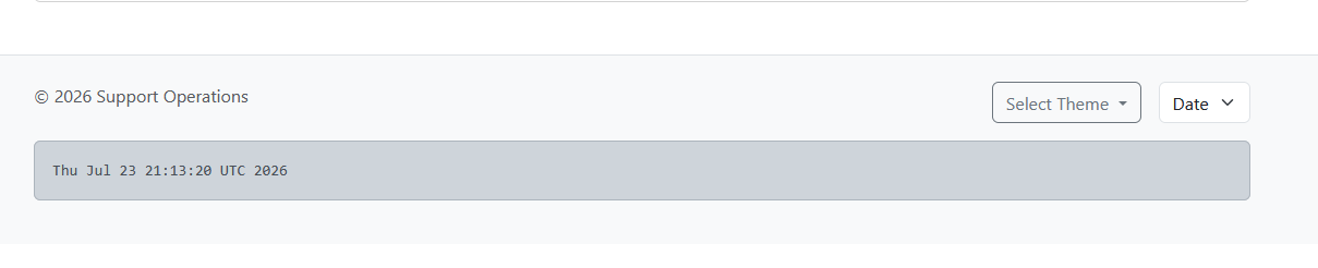 Administrator interface allowing the user to select the current date or time
