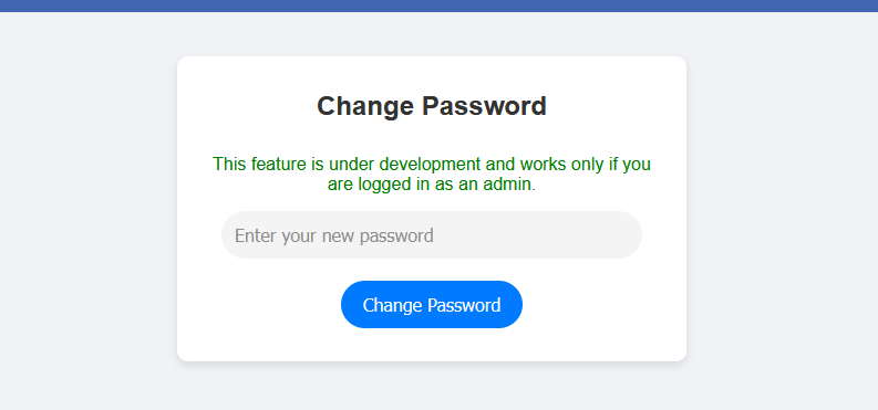 Admin-only change password functionality